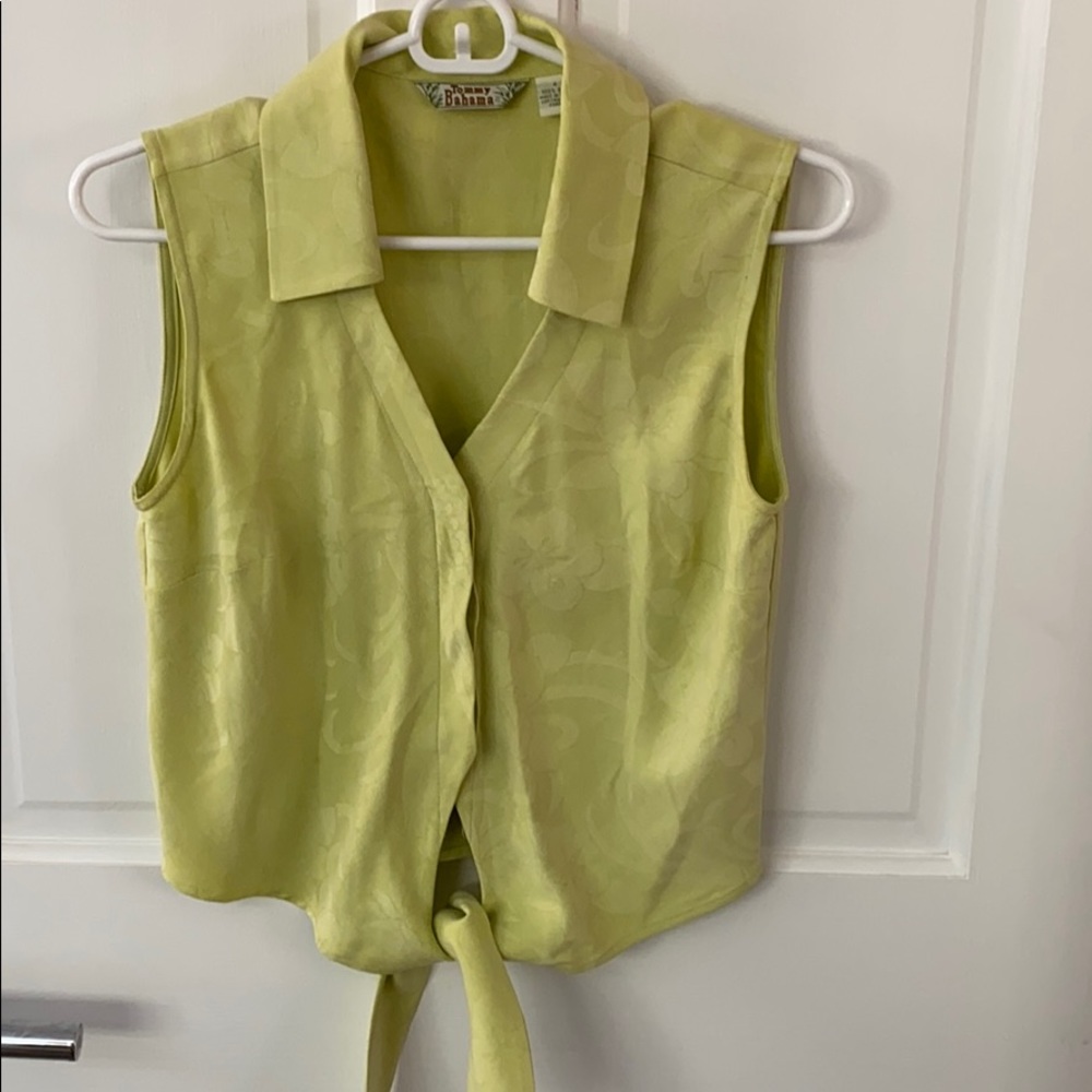 Tommy Bahama Green floral silk crop top